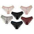 thumbnail image 2 of Alyce Ives Intimates Women’s Lace Bikini, Sheer Lace, L, 6 Pack, 2 of 9