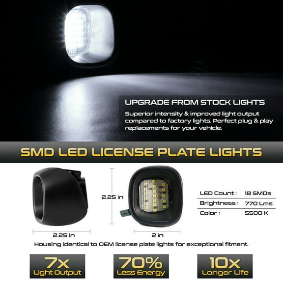 for Chevy S10 Sonoma Blazer for SMD LED License Plate Light Tag Lamp