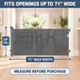 thumbnail image 2 of MONIRIXAR Retractable Baby Gate, 71" Extra Wide Mesh Dog Gate, 34" Tall, Gray, 2 of 12