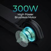 AOTOS Electric Scooter, 300W Motor, 15 MPH, Up to 13 miles Range, 8.5” Solid Tires, Lightweight Foldable Commuter E-Scooter with Smart App Control for Adults, Black