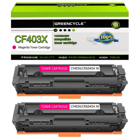 greencycle 2 Pack 201X CF403X Compatible Toner Cartridge Replacement for HP 201X 201A CF403X CF403A Magenta Toner Works on Color MFP M277dw M252dw M277n M277c6 Printer