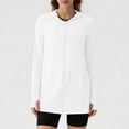 thumbnail image 6 of Sheghy Womens Tops Round Neck Zipper Long Sleeve Sun Protection Casual Outerwear Tops White M, 6 of 9