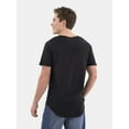 thumbnail image 2 of No Boundaries Men's & Big Men's Longline Curved Hem Elongated Tee Shirt, Sizes XS-5XL, 2 of 5