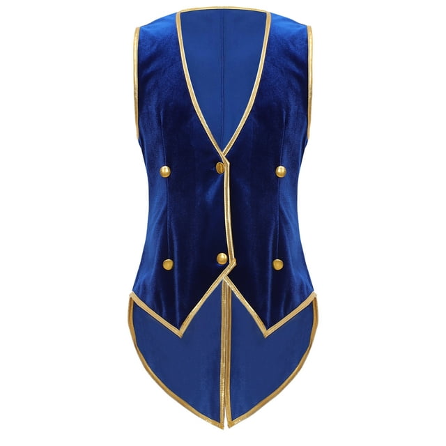 Hansber Costume de Gentleman Médiéval pour Garçons Enfants Victorien Steampunk Queue-de-Pie Veste Halloween Cosplay Déguisement Bleu Royal 16