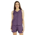 thumbnail image 1 of Bimba Womens Solid Sleepwear Set 2 Pcs Short & Top Casual Nightwear Loose Fit Loungewear, 1 of 7