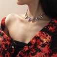 thumbnail image 6 of Linyer 1PCS Rivet Necklace Punk Goth Handmade Rivets Chokers Necklace Rock silver, 6 of 9