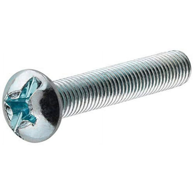 Machine Screws, Slotted Round Head, Zinc-Plated, 1/4-20 x 2-1/2 In., 100-Pk. - 90413