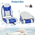 thumbnail image 2 of Yardi Yard High Back Folding Boat Seats with Blue White Sponge Cushion and Flexible Hinges-Blue, Captain Bucket Seat, Pontoon Boat Seat with Thickened Sponge Padding, 2 of 7