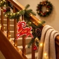 thumbnail image 5 of Edgtyos Christmas Red Goats Ornament, 3.2"x3.2" 2D Acrylic with Gold Cord Goats Hanging Sign Car Rear View Mirror Accessories, Xmas Gift for Family, 5 of 6