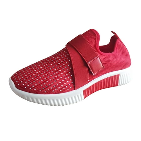 

kamemir Walking Shoes Women Women s Hands Free Slip Ins Smooth Step Sneaker(Red 8)
