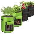 thumbnail image 1 of sac Plantes, 4 Sacs De Culture Non Tisss Avec Poignes (vert), Pot En Tissu Ventil, 10 galones (40l), 1 of 5