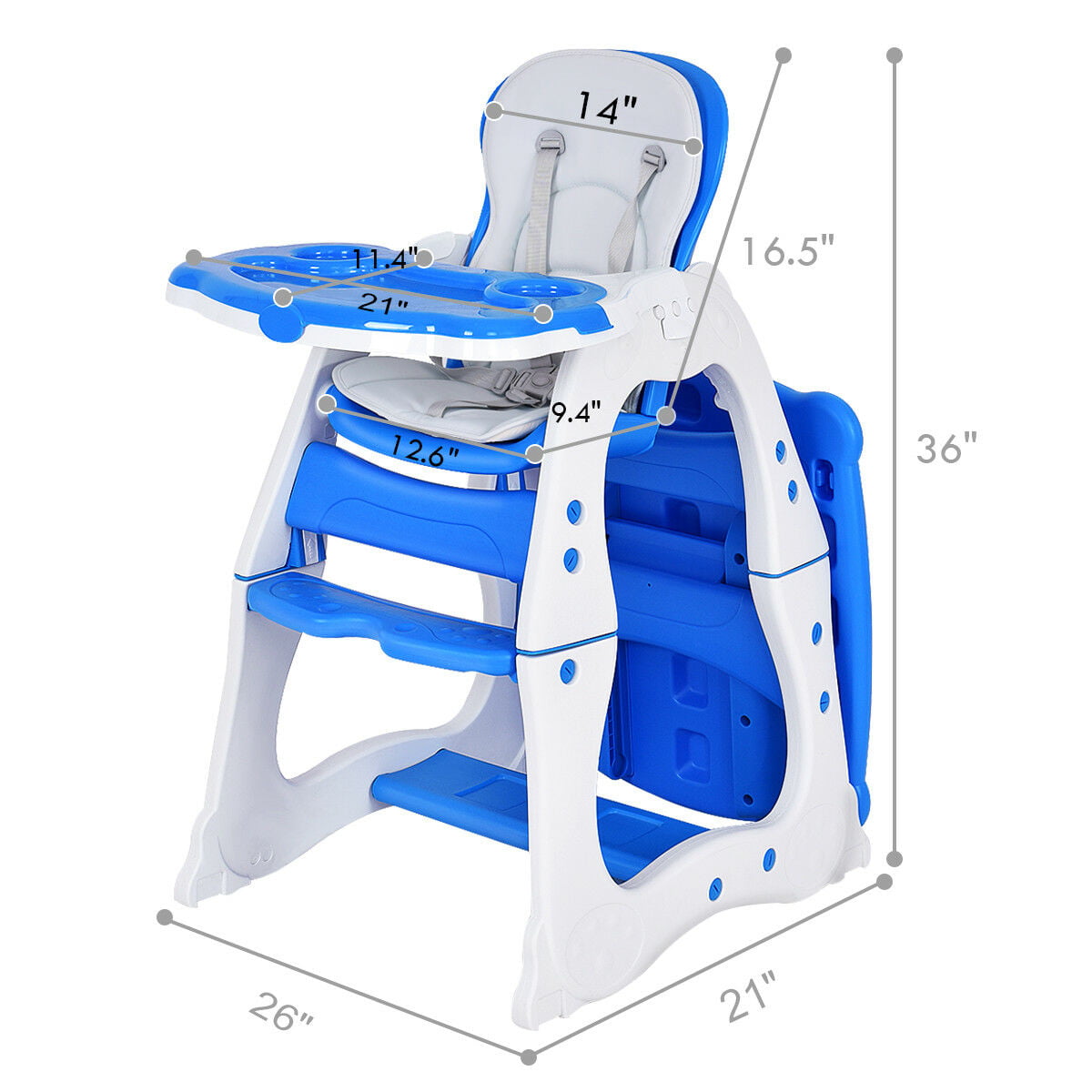 3 in 1 baby high chair convertible play table