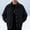 Black, variant on Men's Loose Fit Baseball Bomber Jacket, Lapel Collar Zip up Casual Sport Jacket, Lightweight Outdoor Windbreaker Long Sleeve Coat