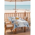 thumbnail image 2 of Outdoor Tablecloth with Umbrella Hole for Patio/Picnic/Party/Camping, Blue Eucalyptus Coastal Waterproof Table Cloth Rectangle Table Cover Washable, Beach Starfish Shell Nautical (60"x 120"), 2 of 8