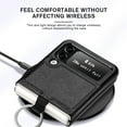 thumbnail image 4 of SaniMore for Samsung Galaxy Z Flip 3 6.7" Slim All-Inclusive Magnetic Folding Case, PU Leather Case with Wireless Charging & Ring Kickstand Full Body Protective Case for Samsung Z Flip 3, Black, 4 of 8