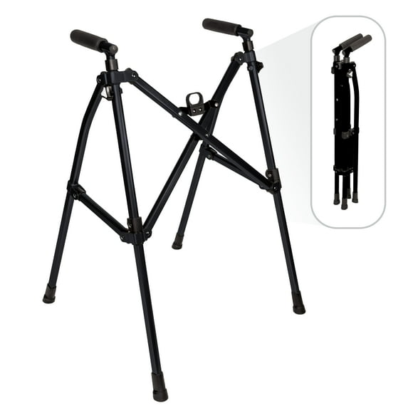 Andador Stander Wonder Walker Lite, ligero y plegable, para adultos, personas mayores y ancianos. Andador de viaje plegable para mayor movilidad. Andador estándar compacto sin ruedas. Negro mate.