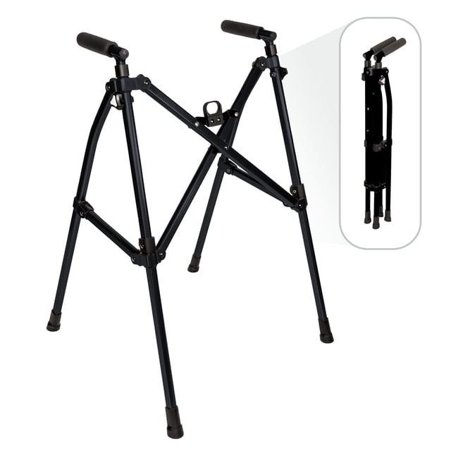 Andador Stander Wonder Walker Lite, ligero y plegable, para adultos, personas mayores y ancianos. Andador de viaje plegable para mayor movilidad. Andador estándar compacto sin ruedas. Negro mate.