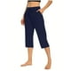 thumbnail image 2 of mfyjkho Pantalones Cortos Para Mujer, Pantalones Cortos Con Bolsillos Y Cintura Elástica Lisa, Pantalones Casuales Elásticos Y Elegantes Para Primavera Y Verano Para Mujer. Xxxl, 2 of 9
