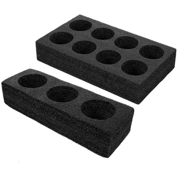 OFFIGAM Black EPE Coffee Cup Carrier Tray for Home Use, Reusable Drink Holder Fits 2 Cups