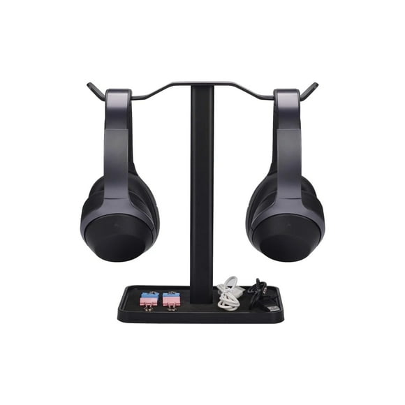 Dual desktop aluminum alloy headphone stand