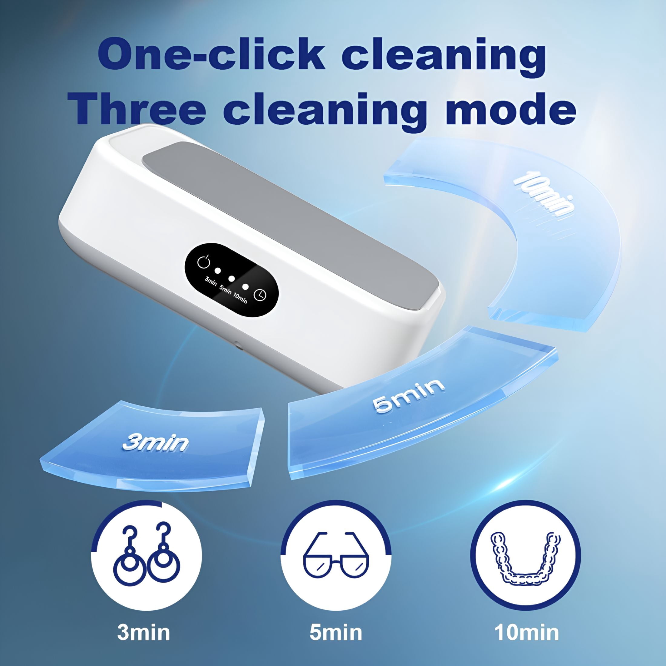 CURYMAY Ultrasonic Jewelry Ring Cleaner, 49KHz, 24Oz(705mL), 48W, Portable Professional Ultrasonic Cleaning Machine for Jewelry, Eyeglass, Watches, Ring, Blade Razor