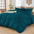 thumbnail image 2 of 3-PCs Duvet Cover Set, Luxury 500-Thread Count Egyptian Cotton Button Closure Quilt Cover - Twin/Twin-XL Size ( 68 x 90 ) Inches, (Teal), 2 of 4