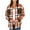 Orange, variant on HAiming Women's Fleece Jacket Winter Trendy Plaid Long Sleeve Button down Coat Casual Loose Warm Outwear with Pockets