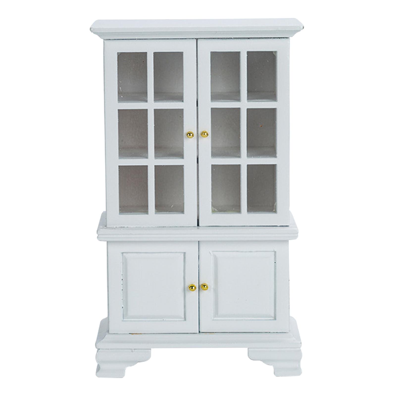 Étagère d'armoire de maison de poupée divisée artisanale en bois modèle