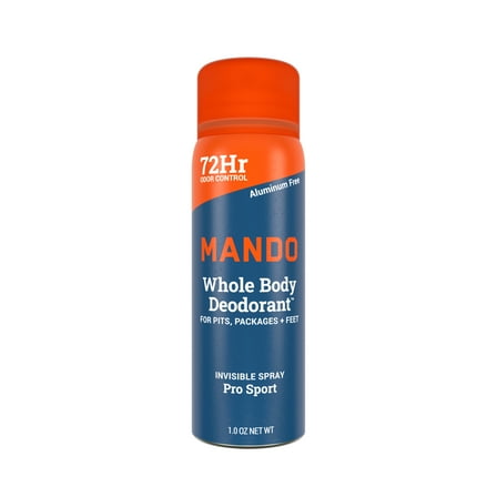 Mando Whole Body Deodorant for Men - Trial Size Spray Deodorant - Aluminum Free - Pro Sport - 1.0oz