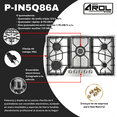 thumbnail image 2 of Parrilla de Gas Arol Empotrable 5 Quemadores Acero Inoxidable 86 cm P-IN5Q86B, 2 of 6