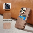 thumbnail image 3 of Luckycoin Handmade Genuine Leather Case for iPhone 15 Pro Max 6.7-Inch,Anti Slip Ultra-Thin Cover, Vintage Top Grain Leather,Card Holder for Apple iPhone 15 Pro Max Case, 3 of 7