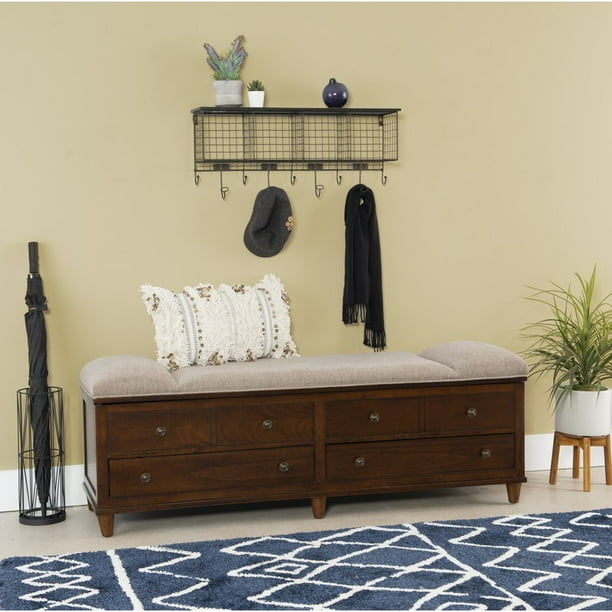 Powell Brody Rustic Padded Top Indoor Storage Bench