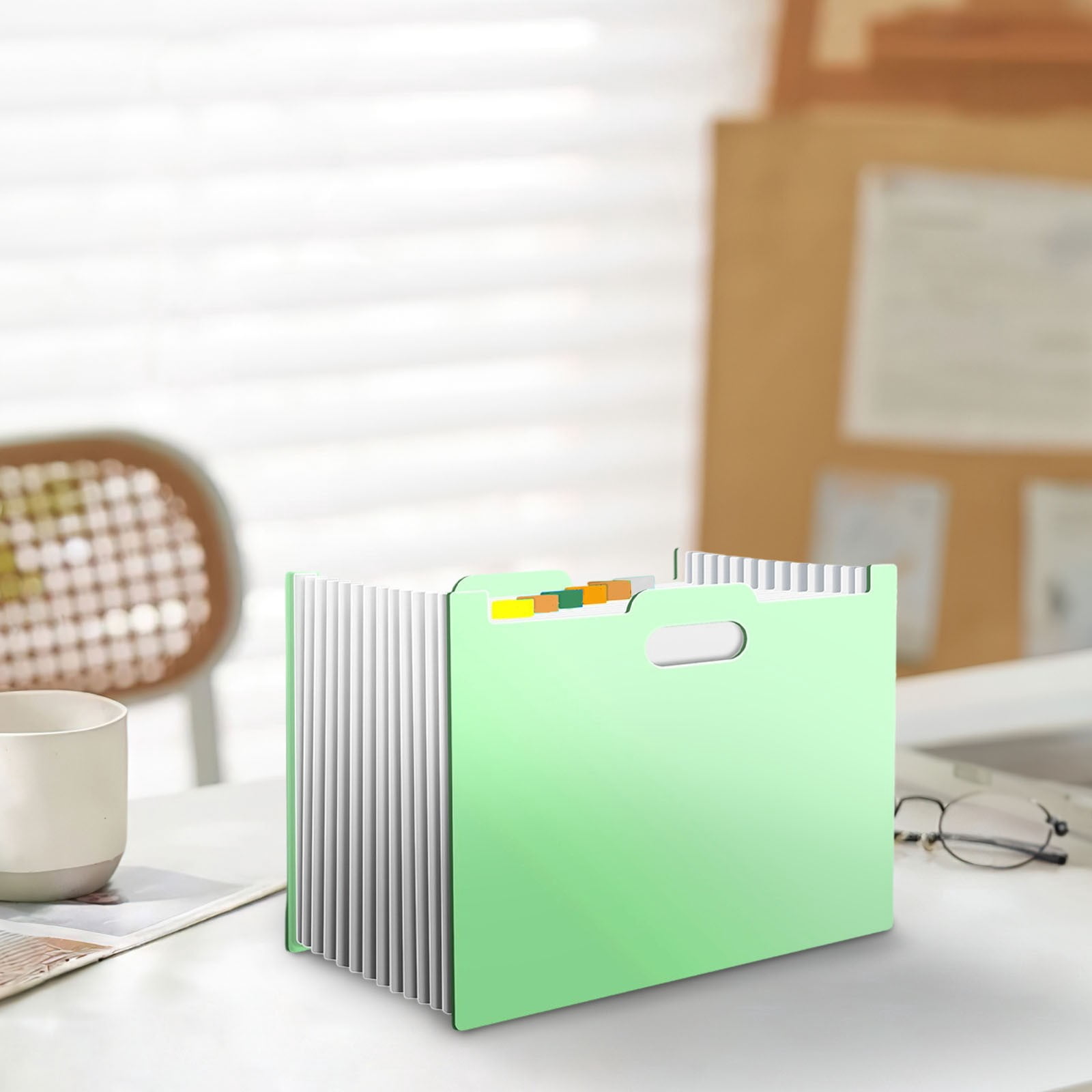 1Pcs Expanding File Folder, 13 Pockets Accordion File Organizer, Letter/A4 Size Document Organizer for Home Office School, Beige, 33*23.5cm/12.99*9.25in