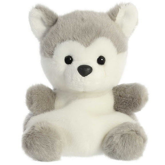 Aurora - Mini Gray Palm Pals - 4.5" Busky Husky - Adorable Stuffed Animal