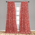 thumbnail image 5 of Ambesonne Holiday Curtains, Christmas Snowflakes Winter, Pair of 28"x84", White and Vermilion, 5 of 5