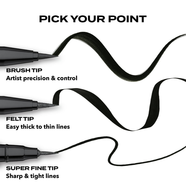 Hard Candy Party Lines Liquid Eyeliner Waterproof Little Black Dress Black Super Fine Tip .02oz