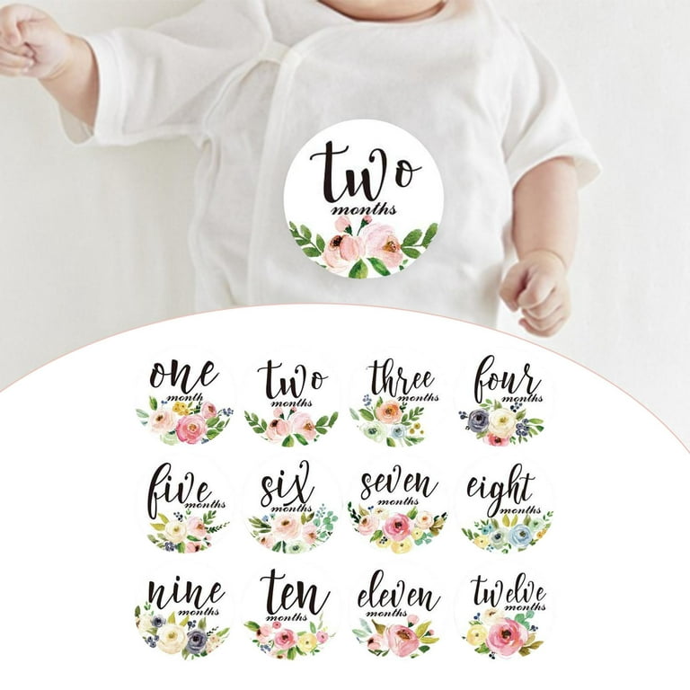 Printable Baby Scrapbook Stickers Bundle, Milestone Markers