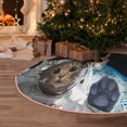thumbnail image 6 of Daiia Cat Astronaut Drawing Merry Christmas Tree Skirt , Xmas Large Lace-up Tree Skirt, Santa Snowflakes Rustic Home Decorations New Year Party Farmhouse Decor-30", 6 of 7