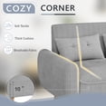 thumbnail image 3 of Walsunny 49" Loveseat Sofa Couch, 2-Seat Fabric Upholstered Sofa with 2 Removable Pillows, Modern Loveseat Couch, Wood Leg, Light Grey, 3 of 7