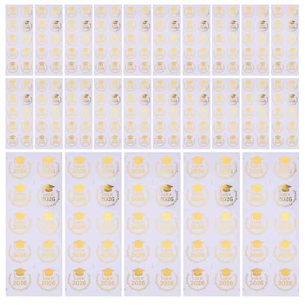 unbranded 10Ud Pegatinas Para Gorro De Graduación Doradas Resistentes Y Adhesivas Para Decorar Envoltorios Y Tarjetas