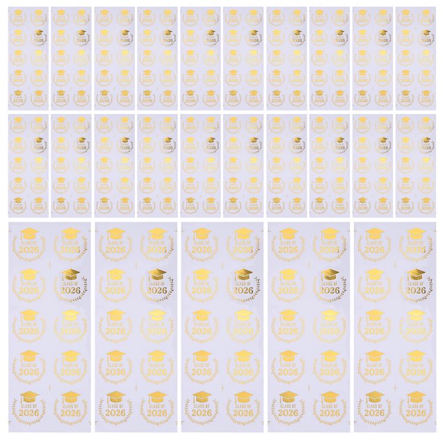 unbranded 10Ud Pegatinas Para Gorro De Graduación Doradas Resistentes Y Adhesivas Para Decorar Envoltorios Y Tarjetas
