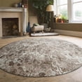 thumbnail image 3 of Pemberly Row Polyester Transitional Floral Beige 8' Round Area Rug, 3 of 4