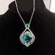 thumbnail image 2 of Collar de tesoro de color azul Londres de gran quilates con corte de fuegos artificiales brillantes, colgante de color Paraiba de alta gama europeo y americano, 2 of 5
