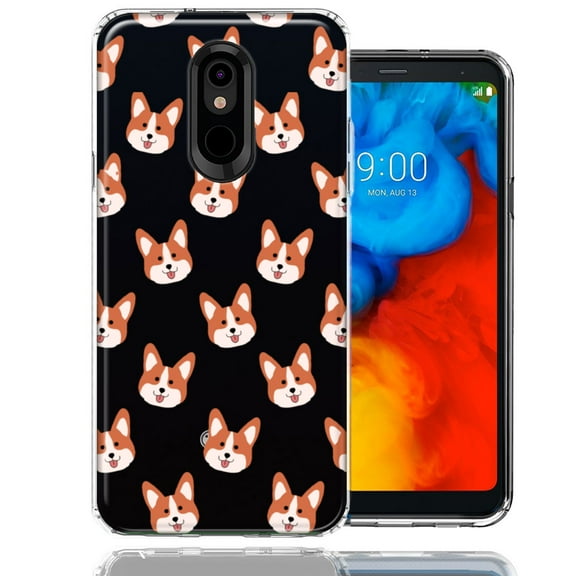 MUNDAZE For LG Stylo 4 Shiba Inu Polkadots Design Double Layer Phone Case Cover