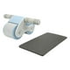 thumbnail image 1 of Rodillo de doble rueda para abdominales, ejercitador abdominal doméstico, equipo de fitness para gimnasio en casa, color azul y gris., 1 of 14