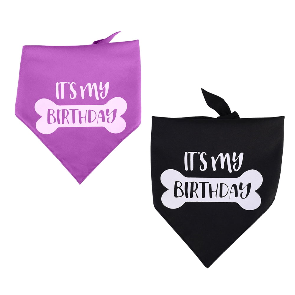 2 Pack Pet Dog Birthday Bandana Adjustable Triangle Scarf Dog Puppy Birthday Party