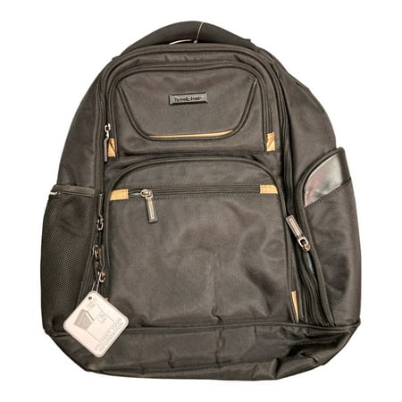 UPC: 0844040068275 | Brookstone Hayes Laptop Backpack – Black Gold