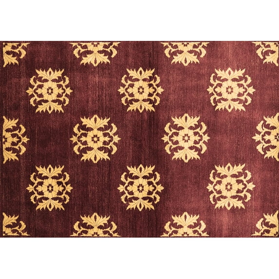 Ahgly Company Indoor Rectangle Oriental Brown Industrial Area Rugs, 6' x 9'