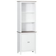 thumbnail image 3 of HOMCOM 69'' Freestanding Storage Cabinet, Bathroom Linen Tower, Kitchen Cupboard, Bookcase with Double Door 3-Tier Shelf for Home Office, White, 3 of 10