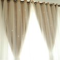 thumbnail image 4 of URMAGIC 1 Panel/39"x79"Double Layer Star Blackout Window Curtains Ramantic Floor-standing Curtain Eyelet Curtains Grommet Curtains for Wedding Bedroom Bathroom Living Room, 4 of 6